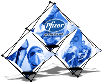 pyramid shaped trade show displays